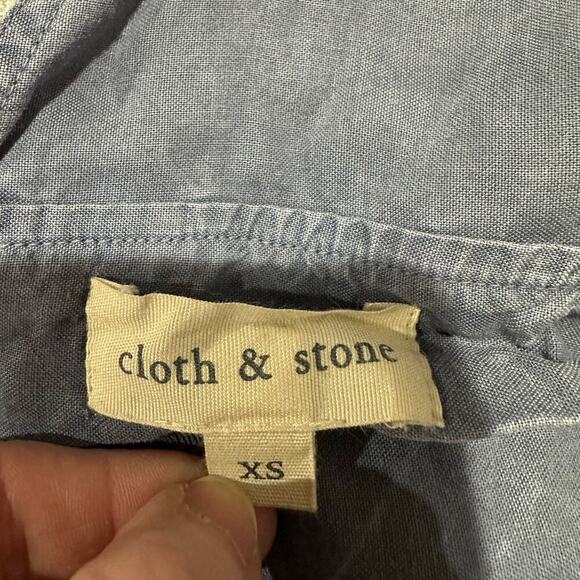 Cloth & Stone Sz XS Lightweight Tencel Sleeveless Jumpsuit Overall Wide Leg boho - Picture 3 of 13